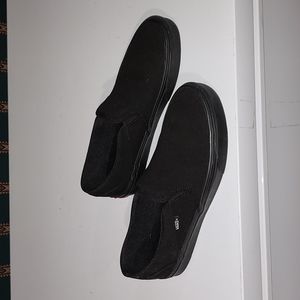 Black Slip-On Vans Women's 9